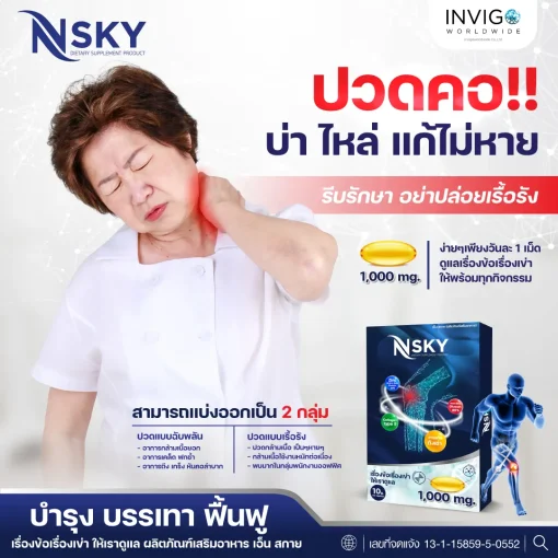 Nsky เอ็นสกาย โน๊ต บำรุงข้อเข่า ลด ปวดข้อ ปวดเข่า ปวดหลัง ปวดคอบ่าไหล่