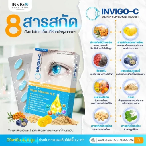 Invigo-C-อินวิโก้-ซี-วิตามินบํารุงสายตา-อาหารเสริม-บํารุงดวงตา